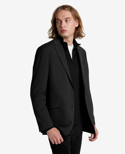 Kenneth Cole Slim-fit Mini Grid Suit Separate Sport Coat In Black