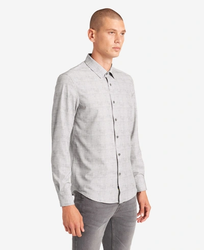 Kenneth Cole Stretch Print Button-down Shirt In Grey