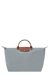 Longchamp Large Le Pliage Travel Bag In Steel