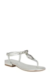 Guess Jiarella Ankle Strap Sandal In Silver - Manmade