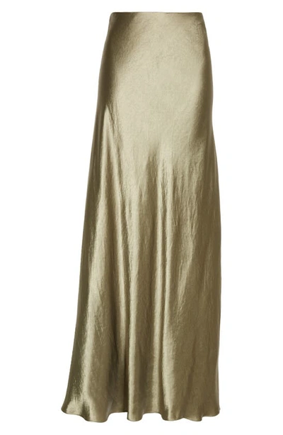 Vince Satin Maxi Skirt In Artichoke