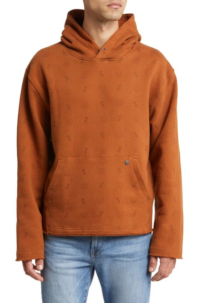 Honor The Gift Raw Edge Cotton Hoodie In Copper