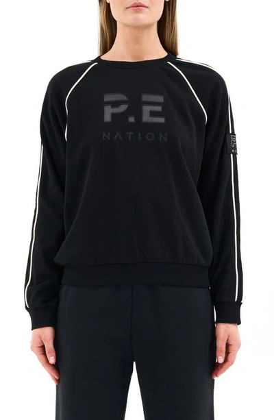 P.e Nation Crossman Organic Cotton French Terry Sweatshirt In Black