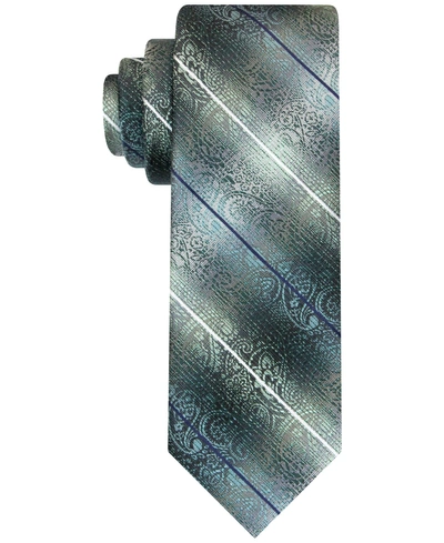 Van Heusen Men's Stripe Paisley Tie In Green