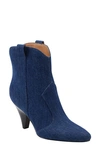 Marc Fisher Ltd Carissa Denim Western Bootie In Dark Blue