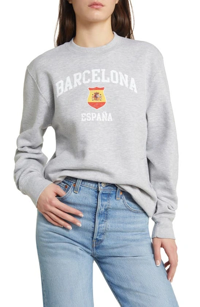 Golden Hour Barcelona Graphic Sweatshirt In Heather Grey