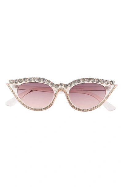 Bp. Embellished Cat Eye Sunglasses In Clear Pink