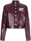 Courrèges Patent Cropped Jacket - Red In Bordeau