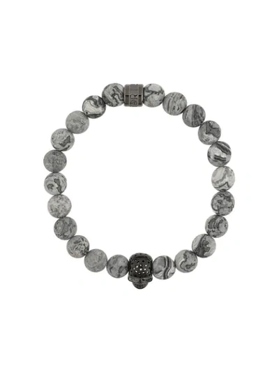 Northskull Skull And Rock Bracelet In Grey