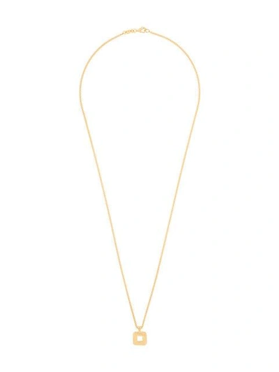 Northskull Trigonum Square Pendant Necklace In Metallic