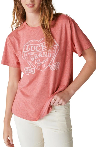 Lucky Brand Women's Lucky Heart Boyfriend T-shirt In Baked Apple