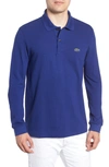 Lacoste Long Sleeve Pique Polo - Classic Fit In Inkwell