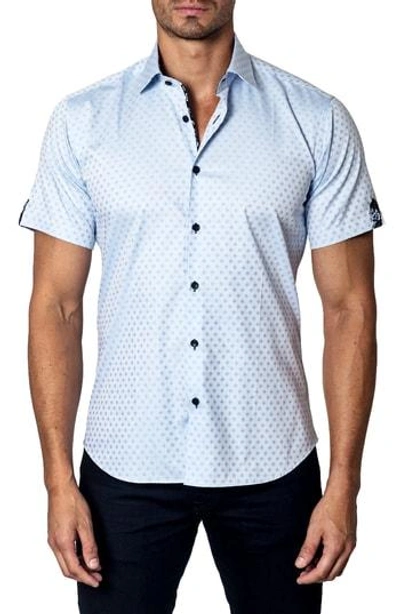 Jared Lang Trim Fit Dobby Sport Shirt In Baby Blue