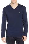 Lacoste Long Sleeve T-shirt In Navy Blue