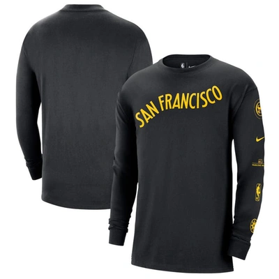 Nike Men's  Black Golden State Warriors 2023/24 City Edition Max90 Expressive Long Sleeve T-shirt