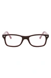 Ray Ban 53mm Square Optical Glasses In Pink
