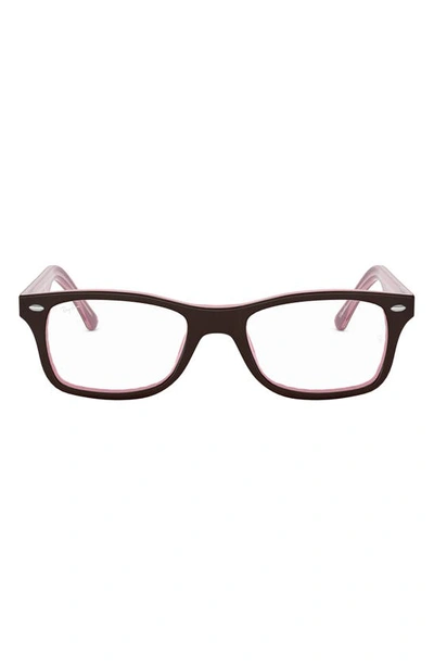 Ray Ban 53mm Square Optical Glasses In Pink