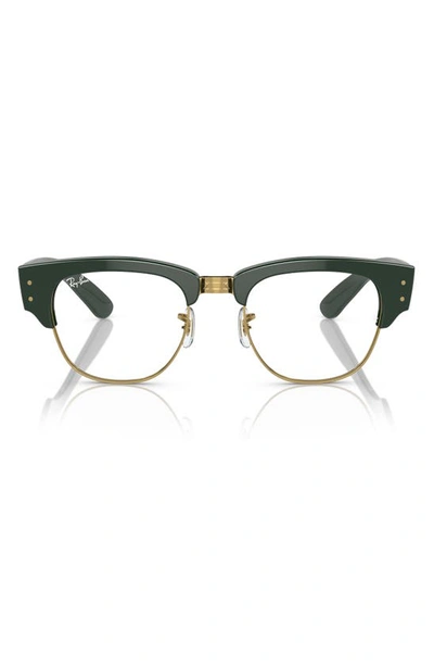 Ray Ban 50mm Mega Clubmaster Square Optical Glasses In Green
