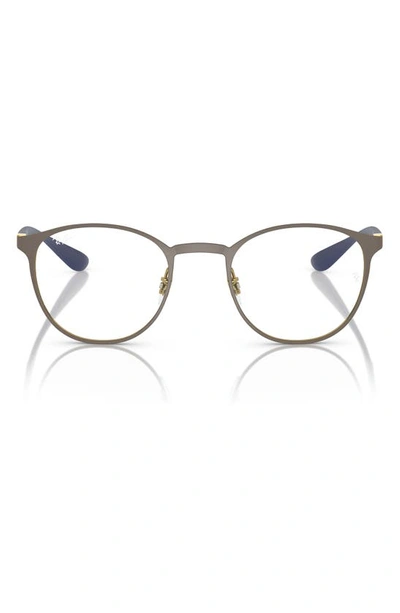 Ray Ban 52mm Phantos Optical Glasses In Matte Brown