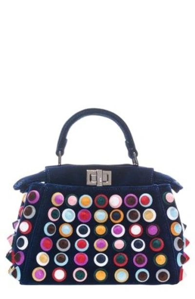 Fendi 'mini Peekaboo In Blue Navy/ Multicolor