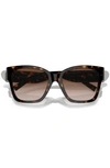 Tiffany & Co 54mm Gradient Square Sunglasses In Havana