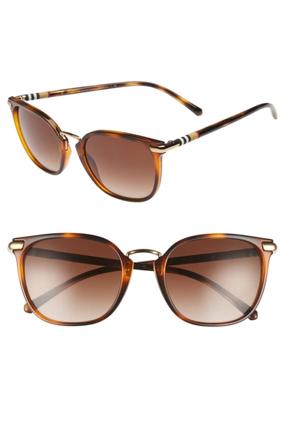 Burberry 53mm Gradient Square Sunglasses - Lite Havana In Light Havana/brown
