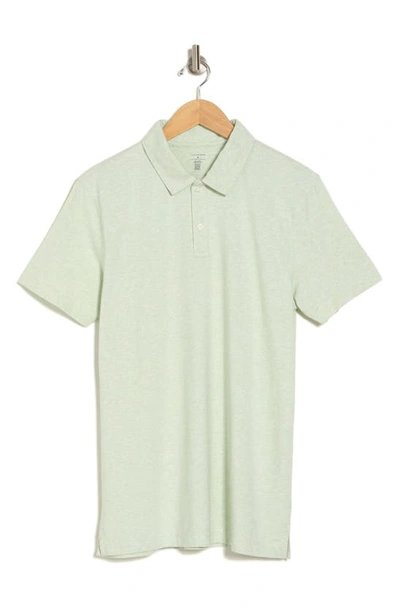 14th & Union Cotton Modal Polo In Green Pastel Heather