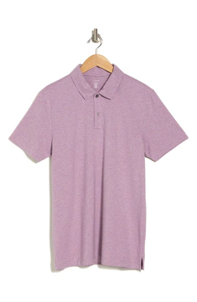 14th & Union Cotton Modal Polo In Purple Flint Heather