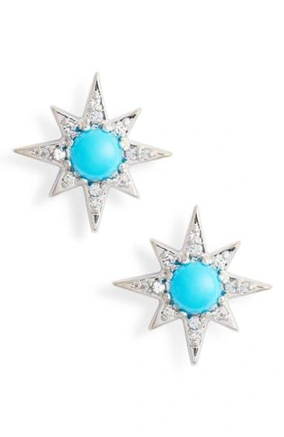 Anzie Mini Starburst Stud Earrings In Turquoise