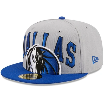 New Era Men's  Gray, Blue Dallas Mavericks Tip-off Two-tone 59fifty Fitted Hat In Gray,blue