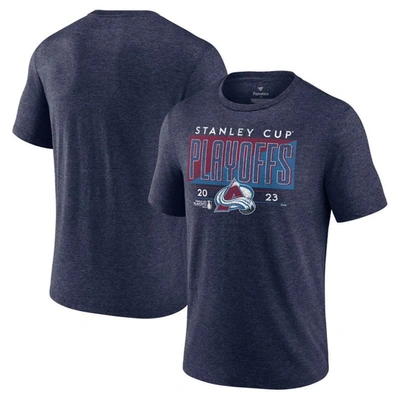 Fanatics Branded  Heather Navy Colorado Avalanche 2023 Stanley Cup Playoffs Tri-blend T-shirt