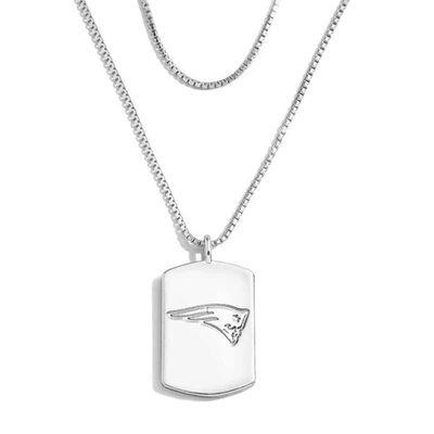 Wear By Erin Andrews X Baublebar New England Patriots Silver Dog Tag Necklace