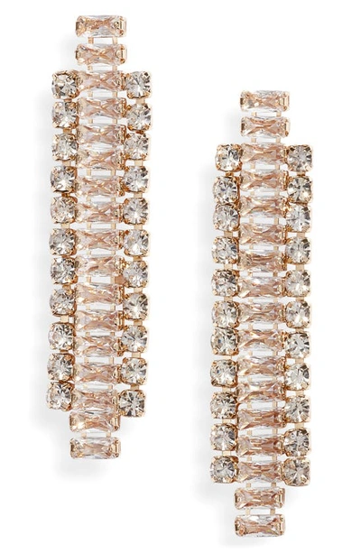 Nordstrom Crystal Linear Earrings In Clear- Gold