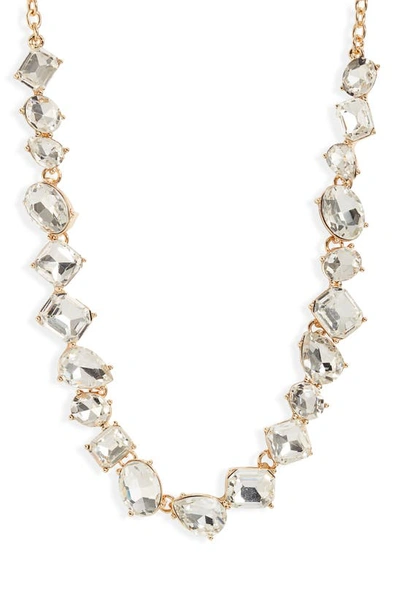 Nordstrom Mixed Cut Crystal Collar Necklace In Clear- Gold