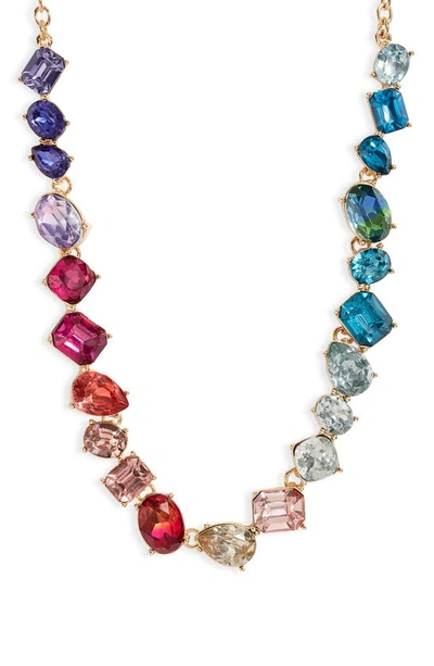 Nordstrom Mixed Cut Crystal Collar Necklace In Multi- Gold