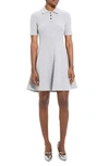 Theory Felted Wool And Cashmere Mini Polo Dress In Grey