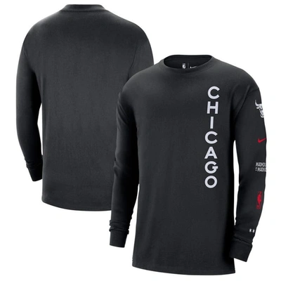 Nike Men's  Black Chicago Bulls 2023/24 City Edition Max90 Expressive Long Sleeve T-shirt