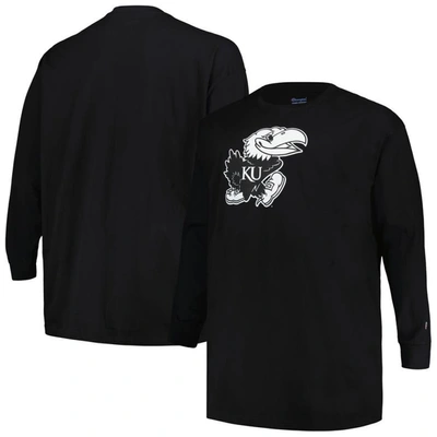 Profile Men's  Black Kansas Jayhawks Big And Tall Pop Long Sleeve T-shirt