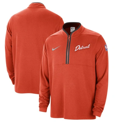 Nike Men's  Orange Detroit Pistons 2023/24 City Edition Authentic Coaches Half-zip Jacket