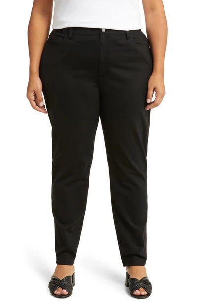 Eileen Fisher High Waist Slim Fit Pants In Black