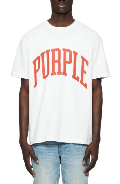 Purple Brand Oversize Heavyweight Logo Graphic T-shirt In White