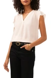 Vince Camuto Flutter Sleeve Top In New Ivory