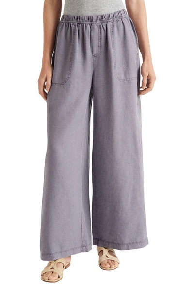 Splendid Angie Lyocell & Linen Palazzo Pants In Oyster