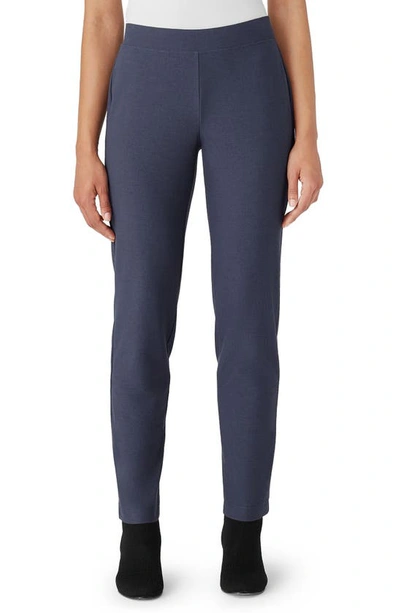 Eileen Fisher Slim Ankle Stretch Crepe Pants In Ocean