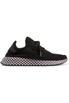 Adidas Originals Deerupt Runner Suede-trimmed Mesh Sneakers In Black
