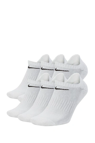 Nike Everyday Cushion No-show Socks In 100 White/black