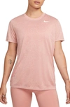 Nike Dri-fit Crewneck T-shirt In Red Stardust/ Pure