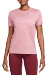 Nike Dri-fit Crewneck T-shirt In Noble Red/ Pure