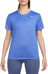 Nike Dri-fit Crewneck T-shirt In 430blue Joy/ Pure/ Htr/ White