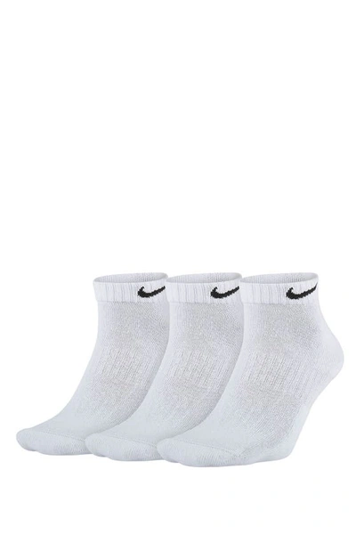 Nike Everyday Cushion Low Ankle Socks In 100 White/black